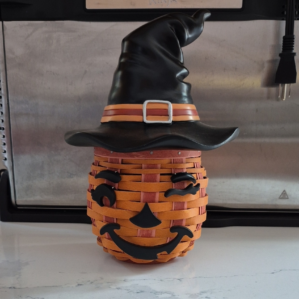 Longaberger Halloween Witch Hat Basket - Black and Orange